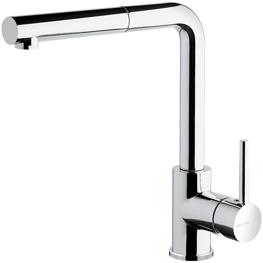 Prima+ Riace ‘L’ Round Lever Mixer Tap with Pull Out Spout