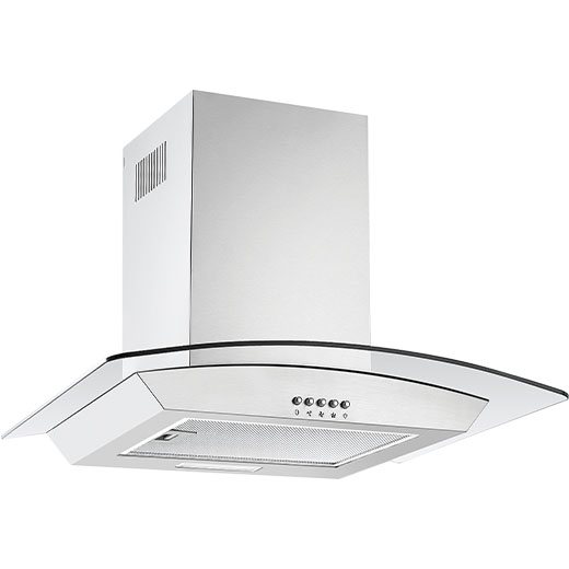 60cm Stainless Steel Curved Glass Chimney Hood