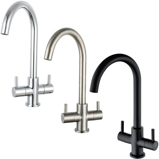 Staten Swan Neck Dual Lever Mixer Tap